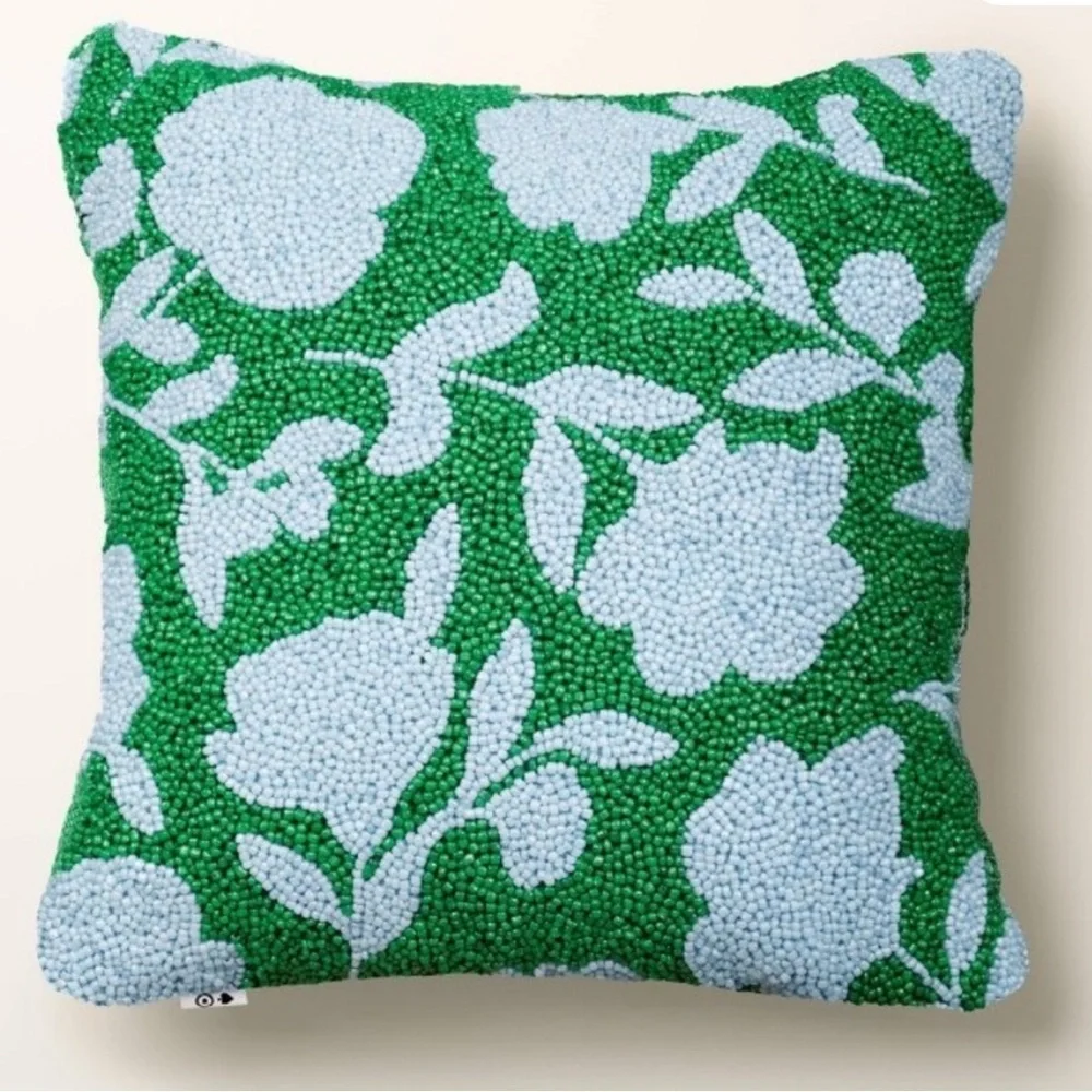 Kate Spade  x Target Set of 2 NWT Beaded Floral Throw Pillow